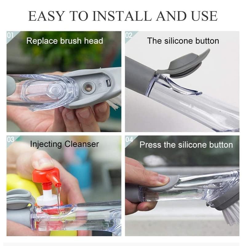 Liquid Soap Dispensing Kitchen Cleaning Brush