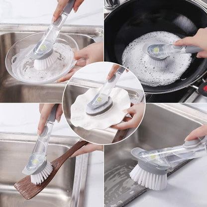 Liquid Soap Dispensing Kitchen Cleaning Brush