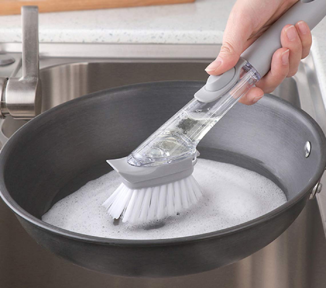 Liquid Soap Dispensing Kitchen Cleaning Brush