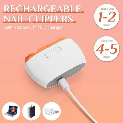 Electric Nail Clipper, Automatic Nail Trimmer ,Nail File with Light & 2 Speeds
