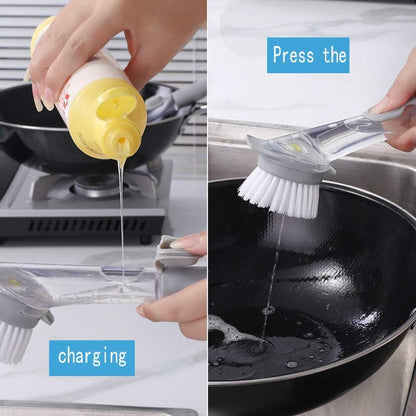 Liquid Soap Dispensing Kitchen Cleaning Brush