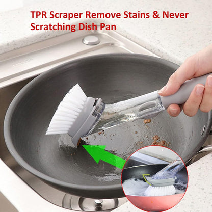 Liquid Soap Dispensing Kitchen Cleaning Brush