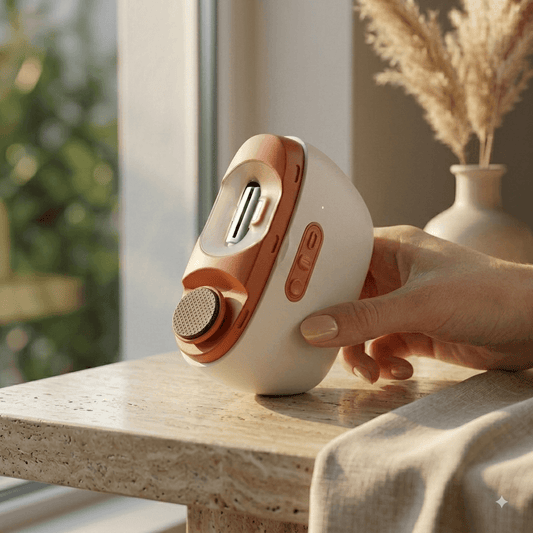 2-in-1 Electric Automatic Nail Clipper and Polisher with LED Light