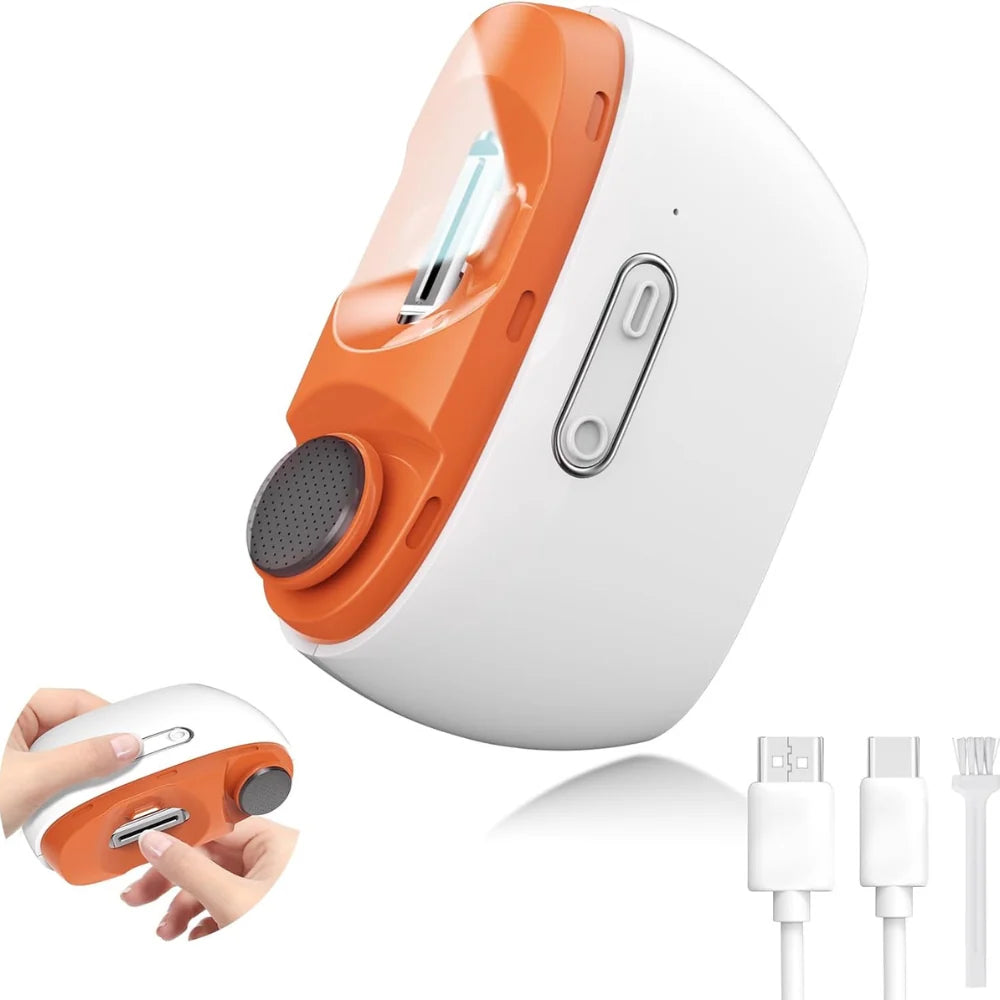 Electric Nail Clipper, Automatic Nail Trimmer ,Nail File with Light & 2 Speeds